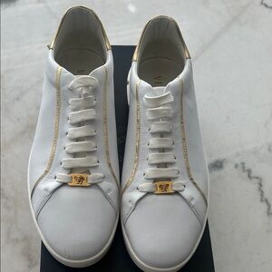 Versace White and Gold Sneakers